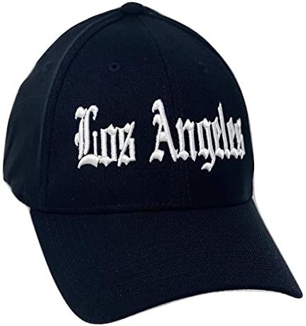Los Angeles Eski İngilizce LA Kaliforniya Cali Flex Rap Hip Hop Fit Donatılmış Kap Şapka