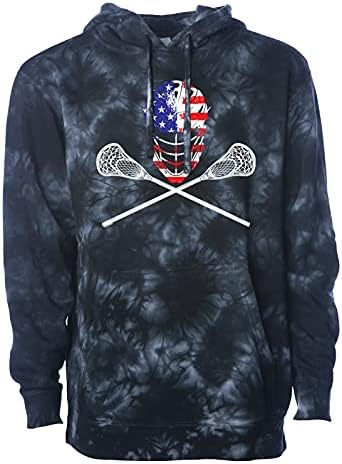 ABD Çapraz Lacrosse Çubukları ve Kask - Lax Bro Unisex Hoodie Sweatshirt