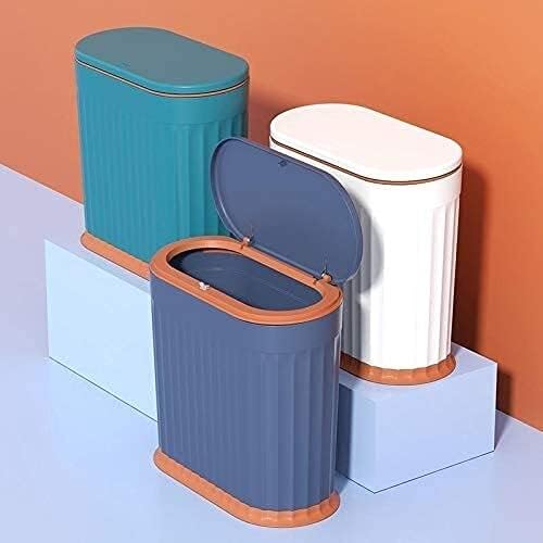 NIANXINN çöp tenekesi çöp kovaları çöp sepeti Büyük Push-On Elastik Kapak Dar Yarık Silindir Çöp kapaklı Can için Mutfak Tuvalet