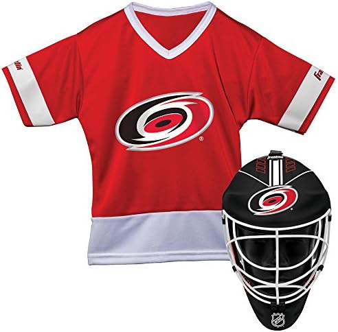 Franklin Spor Carolina Hurricanes çocuk Hokeyi Kostüm Seti-Gençlik Forması ve Kaleci Maskesi-Cadılar Bayramı Fan Kıyafeti-NHL