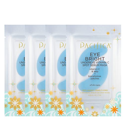 Pacifica Beauty Eye Bright C Vitamini Leke Serum Maskesi, Göz Altı Yamaları, Parlatıcı, Nemlendirici, Tüm Cilt Tipleri için Dolgunlaştırıcı,