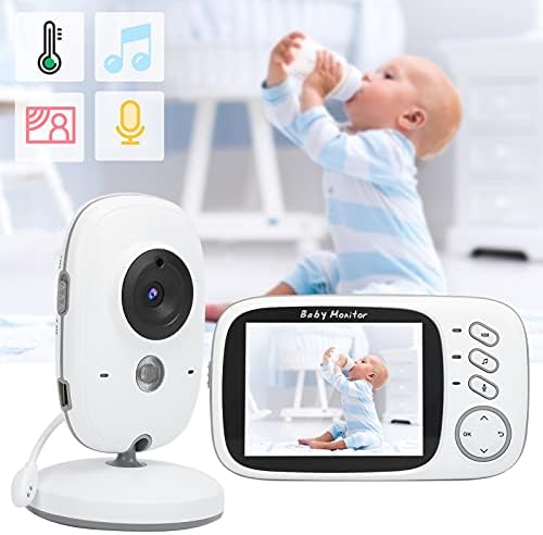 Video Bebek Monitörü, Dijital Kameralı Kablosuz Video Bebek Monitörü, 2,4 GHz Kablosuz, 3,2 inç Ekranlı Monitör, Gece Görüşü,