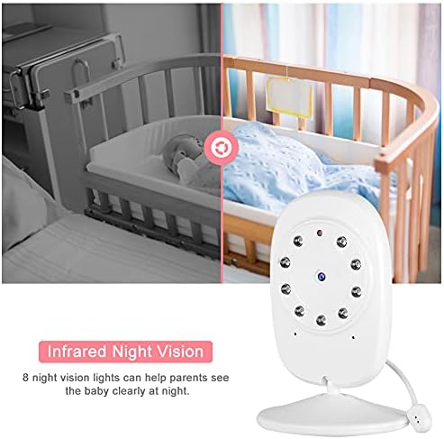 Bebek Video Monitörü, 2.4 G Kablosuz Dijital Şifreleme İletimi 3.5 inç TFT LCD Ekran Müzik Çalma Fonksiyonu 8 Gece Lambası Bebek