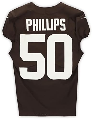 Jacob Phillips Cleveland Browns Uygulaması-2020 NFL Sezonundan 50 Kahverengi Forma Kullanıldı-Boyut 38 + 2-İmzasız NFL Oyunu