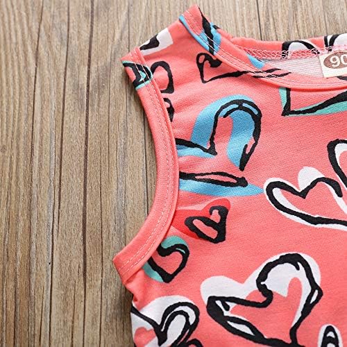 Easisim Bebek Kız Pembe Renkli Kalp Baskılı Kolsuz Tulum Tulum Tulum Sunsuits Kıyafetler