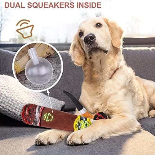 Köpek Interaktif Oyuncaklar Squeak Peluş Hayvan Dayanıklı Dolması Chew Oyuncak Küçük Orta Köpekler ıçin Puro-Şekil Köpek chew