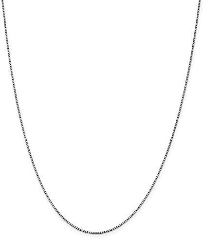 Finejewelers 14 k Beyaz Altın 1.05 mm Kutu Zinciri