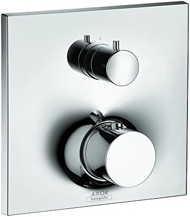 AXOR Massaud Avantgarde Lüks Hacim ve Otomatik Sıcaklık Kontrolü 2 Kulplu 7 inç Genişliğinde Termostatik Duş Trimi, Krom Saptırıcılı