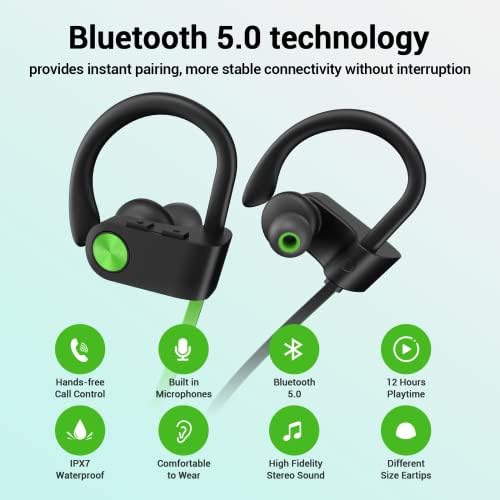 Livikey Bluetooth Kulaklıklar, IPX7 Su Geçirmez Sweatproof & 12Hrs Uzun Pil, kablosuz Kulaklık Mic ile Kulak ve Yumuşak Kulak