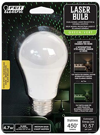 Feıt Elektrikli Çift Modlu A19 Genel Amaçlı Sıcak Beyaz 3000 K ve Özel Yeşil Lazer LED Ampul (BPA19 / G / LAZER / LED)