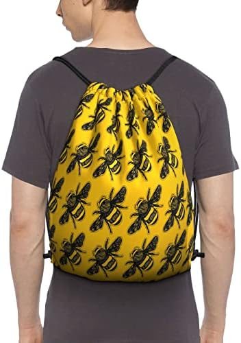 İpli sırt çantası Bumblebee modu Buzz dize çanta Sackpack spor salonu alışveriş spor Yoga için