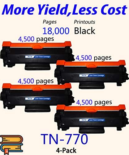 4-Pack ColorPrint Uyumlu TN770 Toner Kartuşu Yüksek Verim Değiştirme için Brother TN-770 TN 770 TN760 TN730 ile Çalışmak HL-L2370DW