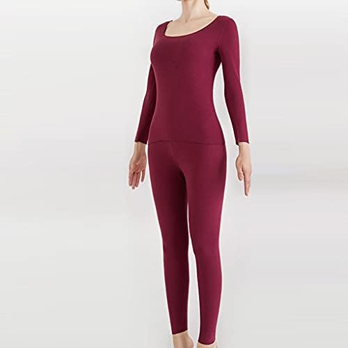 YFQHDD Kış Unisex termal iç çamaşır seti Polar Uzun Dikişsiz Dip Gömlek+Pantolon Kadın Pijama (Renk: C, Boyutu: XXL Kodu)