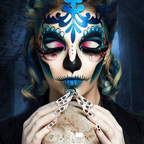 750 Parça Kafatası Nail Art Etiketler Dia de Los Muertos Meksika Ölülerin Günü Sticker Cadılar Bayramı Renkli Kafatası Yapıştırıcı