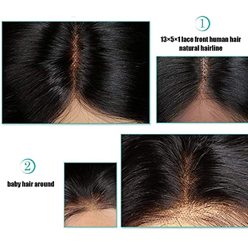 YATUWİN Bob Peruk İnsan Saç 150 % Yoğunluk Brezilyalı Bakire Saç Düz Kısa Bob Peruk Siyah Kadınlar ıçin T-Parçası Dantel ön peruk