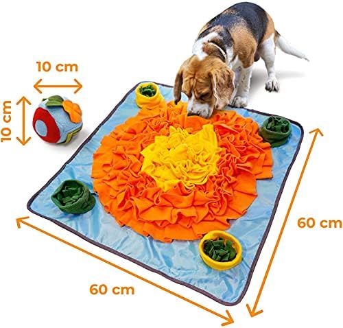 Homji Homji Snuffle Mat ile Köpekler için Büyük Snuffle Küp ( 2 Set) - Besleme Bulmaca İnteraktif Oyuncaklar / Eğitim Burun Oyunları