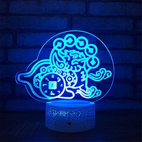 Bella Evi Güzel Görsel Kaplumbağa 3D Illusion Gece Işık 7 Renk Değişimi Crackle Boya Baz Mood aydınlatma dokunmatik anahtarı