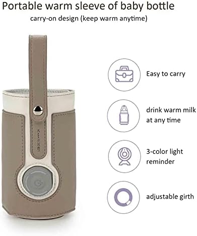 Biberon ısıtıcısı çantası, USB taşınabilir süt şişesi ısıtma ısıtıcı ısıtıcı kaleci, akıllı süt şişesi ısı kaleci için gece besleme