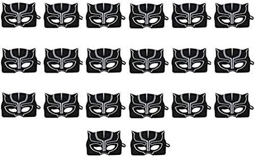 Çocuklar İçin Kara Panter Maskeleri | 20'li Paket | Parti İyilik / Parti Malzemeleri | Doğum Günü / Yeniden Kullanılabilir /