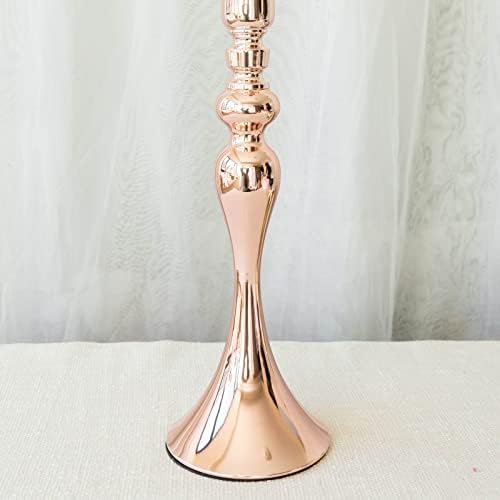 BalsaCircle 2 adet 19-İnch Tall Gül Altın Metal Mumluklar Vazolar Çiçek Çanaklar-Düğün Yemek Masası Ev Centerpieces Hediye