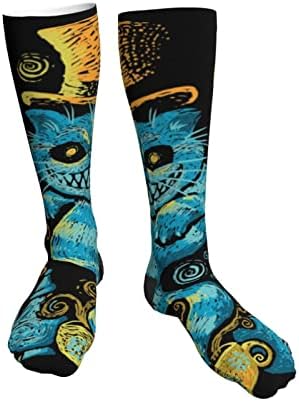 Cheshire Kedi Çorap Kızlar İçin, 50 cm Serin Renkli varis çorabı futbol çorapları Ekip Çorap Koşu İçin, atletik Spor Hayvan Frunit