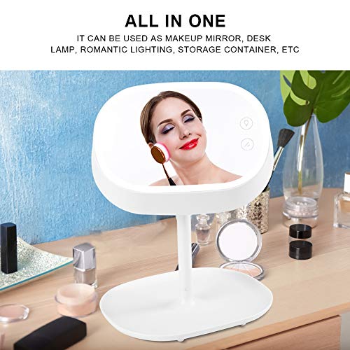 Işıklı Makyaj Aynası, 2'si 1 arada LED Makyaj Aynası + Masa Lambası Ayarlanabilir Şarjlı Çekim Dolum Işığı Işıklı Makyaj Aynası