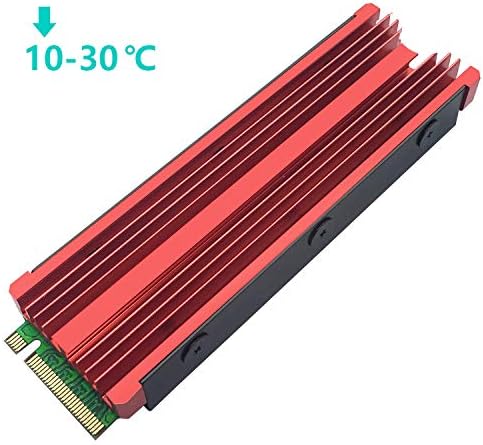 Silikon Termal Pedli 2280 M2 SSD Isı Emici için NVMe M. 2 Alüminyum Soğutucu Soğutucu (kırmızı)