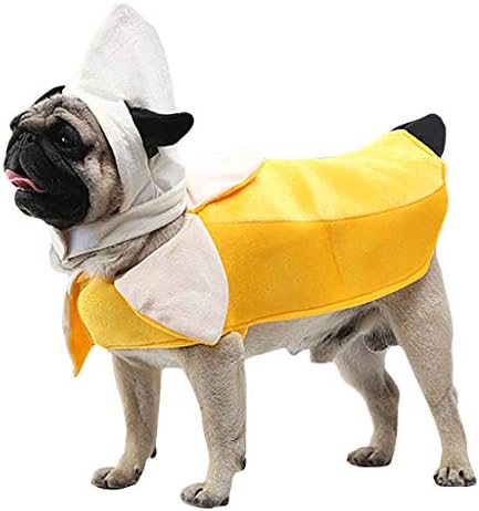 Köpek Pelerin Komik Muz Dönüştürülmüş Kolsuz Ceket+Şapka Pet Köpek Kostüm Küçük Doggie Kedi Erkek Kız Giyim için