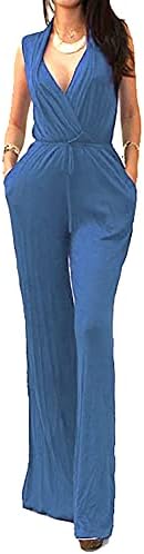 Vivicastle kadın ABD seksi şal üst geniş bacak uzun kollu kokteyl örgü tulum