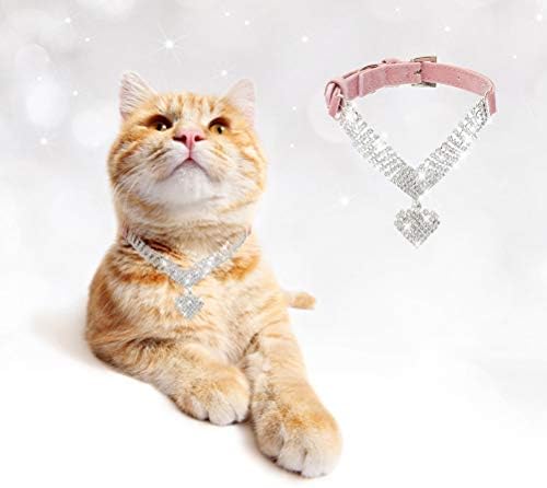 Rhinestone Köpek Yaka, Sevimli Bling Pet Yavru Kedi Kristal Yaka Kızlar için, yumuşak Ayarlanabilir Köpüklü Mücevherli Pembe
