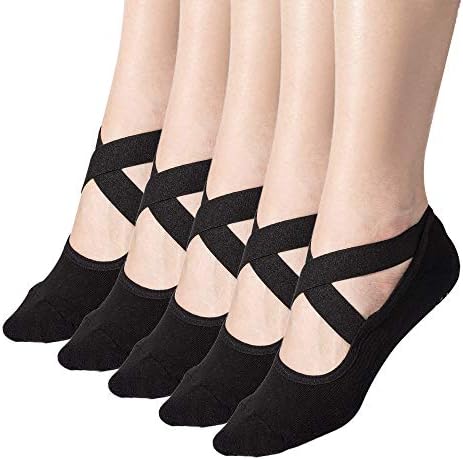 Ayak parmakları ve ayak kadın yastıklı yastıklı kaymaz sapları Yoga Pilates bale Barre PiYo çorap