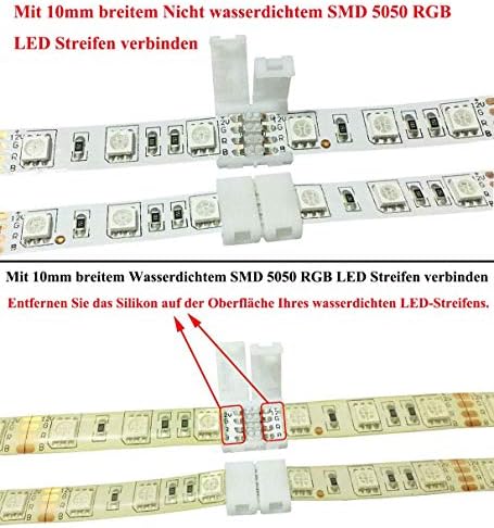 LitaElek 20 adet 4 Pin LED Şerit Konektörü 10mm Geniş RGB 5050 LED Bant Konektörü LED Şerit Konektörü Esnek LED Halat Konektörü