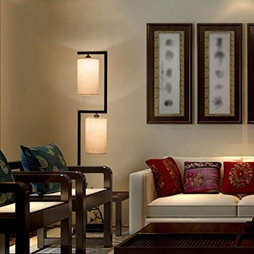 Zemin lambası LED Raf Zemin Lambası Modern Oturma Odası ve Yatak Odası için Lamba Standı Asya Ahşap Çerçeve Açık Çerçeve ile