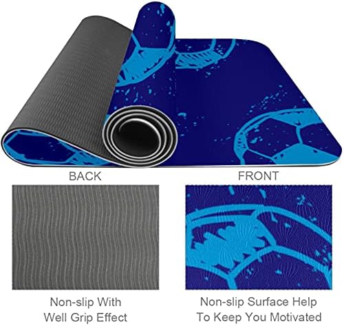 Sıebzeh Futbol Futbol Mavi Premium Kalın Yoga Mat Çevre Dostu Kauçuk Sağlık ve Fitness Kaymaz Mat Her Türlü Egzersiz Yoga ve
