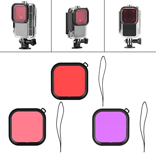 KESOTO Dalış Kamera Filtresi, 3 Renk Su Geçirmez Toz Geçirmez Video Fotoğraf Lens Filtreler için DJI Eylem 2 Kameralar Aksesuarları-Kırmızı