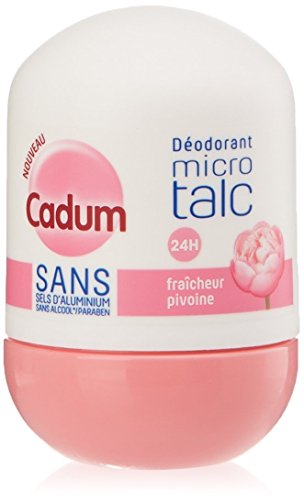 Cadum - Déodorant Femme Bille Micro Talc Fraîcheur Pivoine Efficacité 24h - 50 ml - Pack of 2