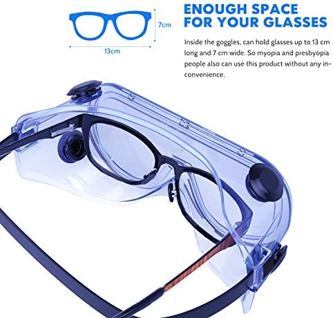 HULİSLEM G8 güvenlik gözlükleri Göz Koruması İçin GÖZLÜK Üzerinde-Ayarlanabilir Kayış Göz Mühürlü Gözlüğü Gözlük Temizle Vücut
