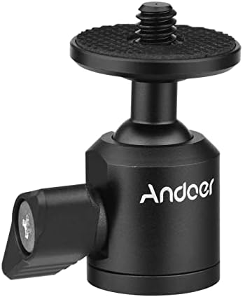 Andoer Mini Ballhead Adaptörü kamera tripodu topu Kafa Dağı Alumnum Alaşım 360 Derece Dönebilen 1/4 İnç vidalı konnektör 3/8