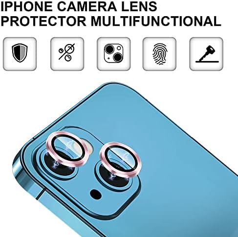 [2 Paket ] Kamera Lens Koruyucu iPhone 13 (6.1 inç) / iPhone 13 Mini (5.4 inç), Kombine Çerçeve Premium Ultra HD Temperli Cam