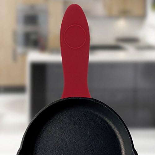 Kshcf Silikon Pot Kolu Kapak Mutfak Ev ısıya Dayanıklı Pot Potholders Kol, kırmızı