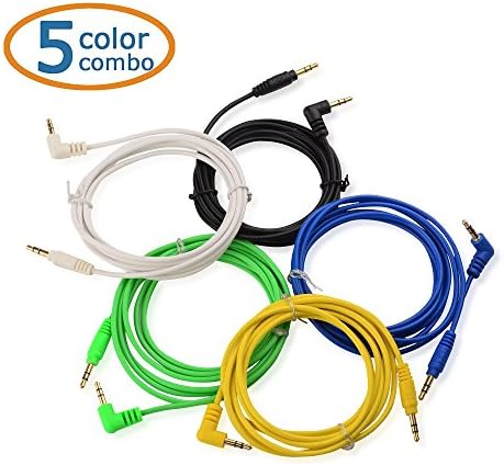 Kablo Önemlidir 5 Renkli Combo 3,5 mm Dik Açılı Stereo Ses Kablosu 6 Feet