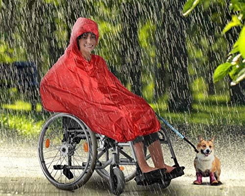 AdirMed Tekerlekli Sandalye Kapüşonlu Su Geçirmez Panço-Yağmur Koruma Pelerini-Suya ve Yırtılmaya Karşı Dayanıklı Polyester Kapak