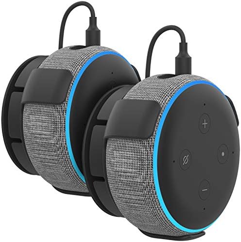 AHASTYLE 2 Paket Echo Dot Duvar Montaj Askı Tutucu ABS [Dahili Kablo Yönetimi] Echo Dot 3rd Nesil Akıllı Ev Hoparlörleri için