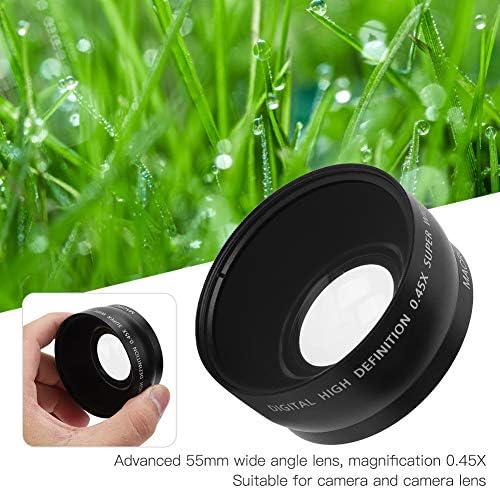 55MM 0.45 X Gelişmiş Geniş Açı Makro Lens-Alüminyum Alaşım + Optik Cam - 0.45 X Büyütme-Tüm 55MM Çaplı Kamera Lensleri için