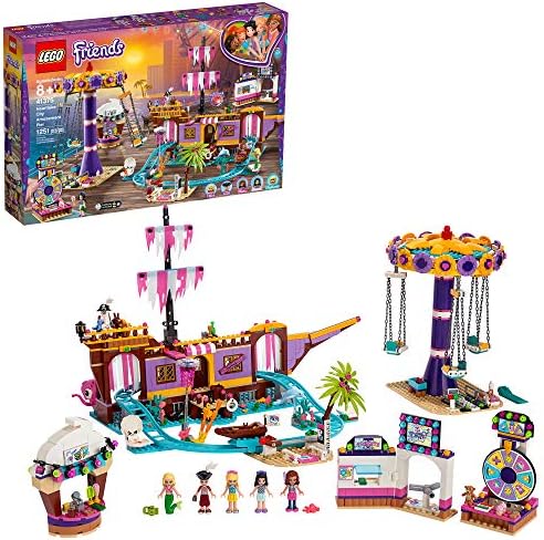 LEGO Friends Heartlake City Eğlence İskelesi 41375 Oyuncak Rollercoaster Bina Kiti, Mini Bebekler ve Oyuncak Yunuslu, İnşa ve