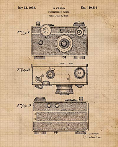 Vintage Klasik Kamera Patent Baskılar, 4 Set (8x10) Çerçevesiz Fotoğraflar, duvar sanat dekoru Hediyeler Altında 20 için Ev Ofis