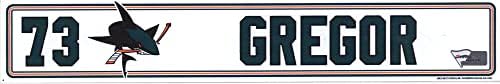 Noah Gregor San Jose Sharks Oyuncusu-2019-20 NHL Sezonundan 73 numaralı Beyaz İsim Levhası-Oyun Kullanılmış Stadyum Ekipmanı