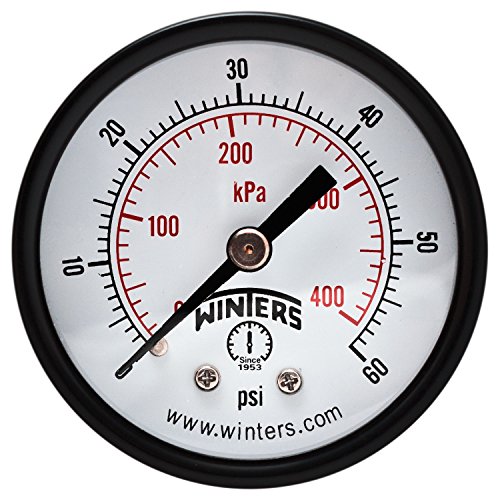 Winters PEM Serisi Çelik Çift Ölçekli Ekonomi Basınç Göstergesi, 0-60 psi/ kpa, 2 Arama Ekranı, +/-3-2-3% Doğruluk, 1/8 NPT Merkezi