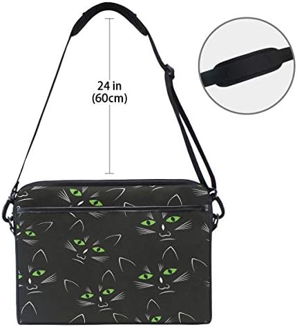 WİHVE 14 İnç laptop çantası Kedi Yeşil Gözlü Laptop omuzdan askili çanta taşıma çantası İle Kayış Kadınlar ve Erkekler için