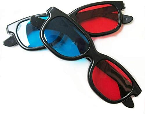 Kırmızı-Mavi / Camgöbeği Anaglyph 3D Clip-on Gözlük ile Kutusu Kasa Gözlük için 3D TV 3D Film Oyunu Klip Gözlük